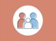 ikona obszar współpracy personelu z rodzicami pomarańczowe tło