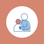 ikona obszar pracy z dziećmi standard pomarańczowe tło