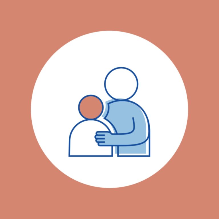 ikona obszar pracy z dziećmi standard pomarańczowe tło